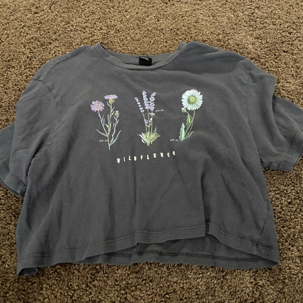 Wildflower grey t shirt crop top